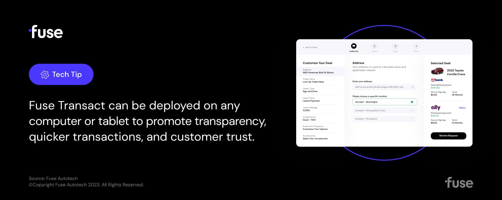 Tech Tip: Fuse Transact can be deployed on any computer or tablet to promote transparency, quicker transactions, and customer trust.